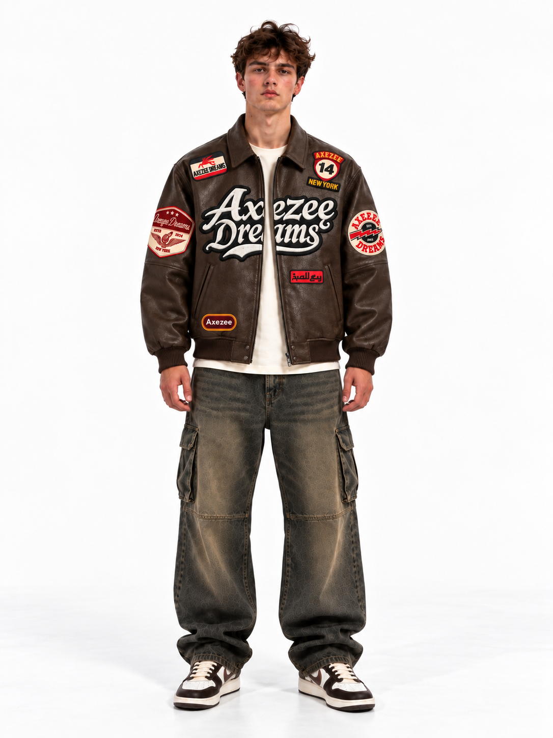 Axezee Dreams Leather Varsity Jacket
