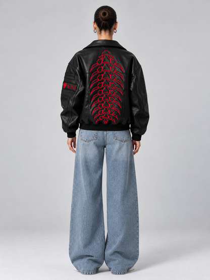 Axezee Samurai Spine Leather Jacket