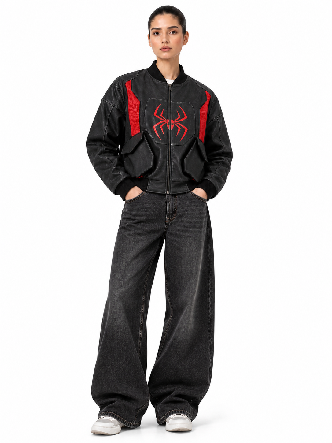 Axezee women spider bomber jacket
