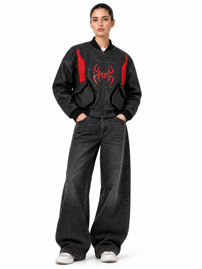 Axezee women spider bomber jacket