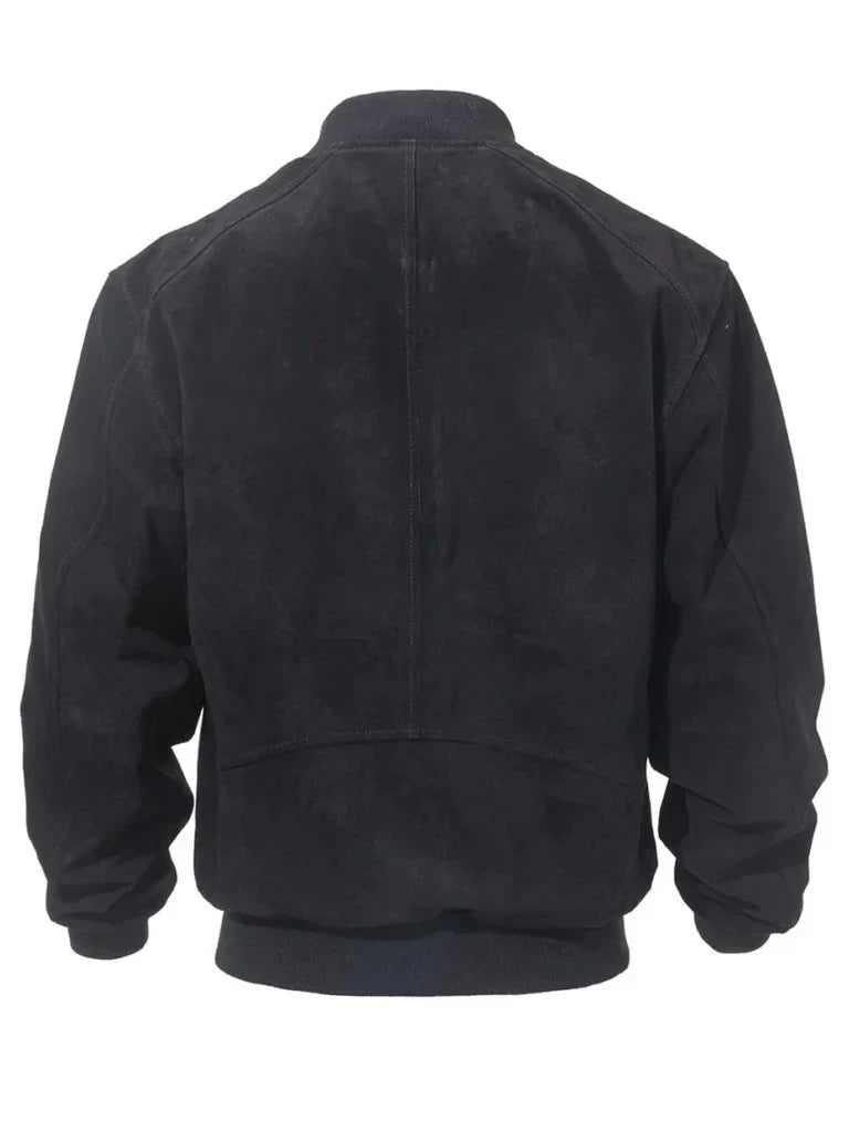 Black Bomber Suede Leather Jacket