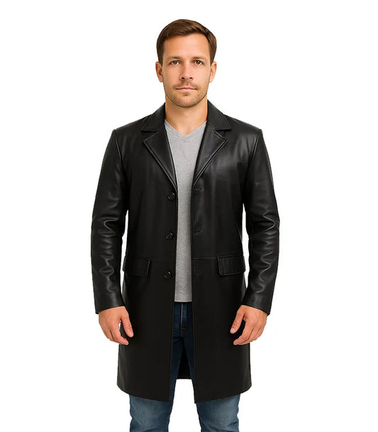 Black Long Leather Coat