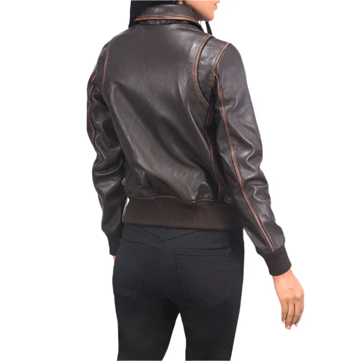 Brown Bomber Leather Jacket