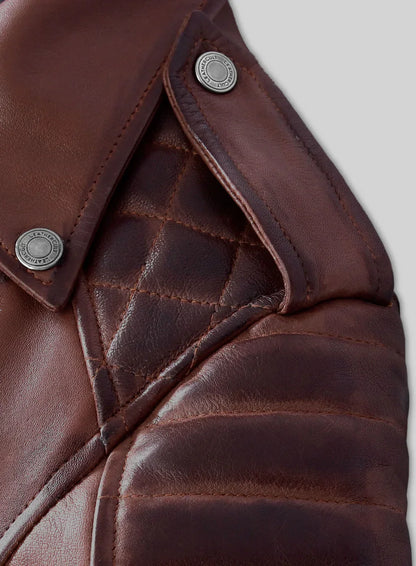 Charlotte Burnt Maroon Leather Jacket