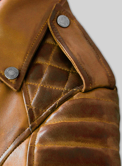 Charlotte Burnt Mustard Leather Jacket