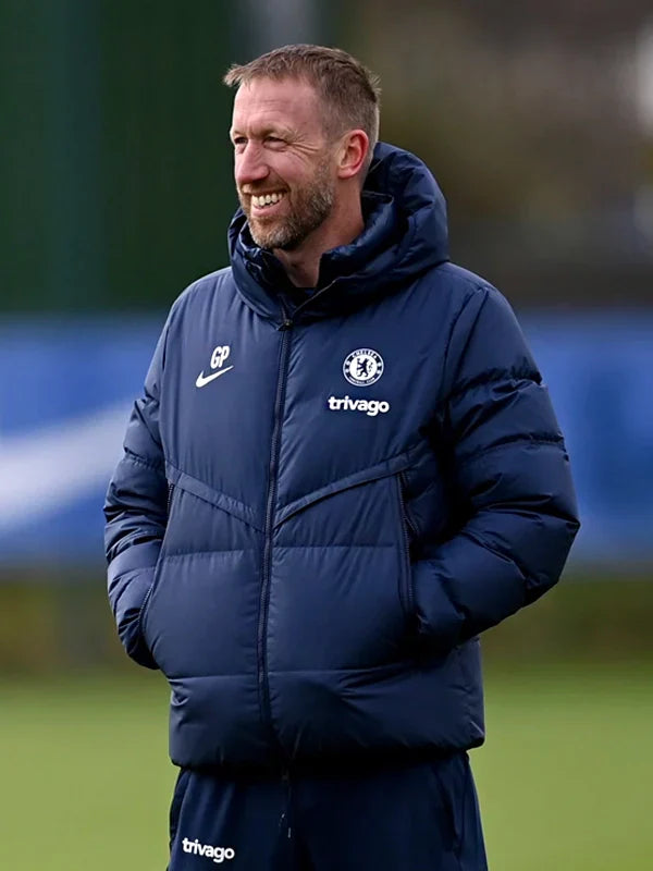 Chelsea FC Hooded Blue Puffer Jacket