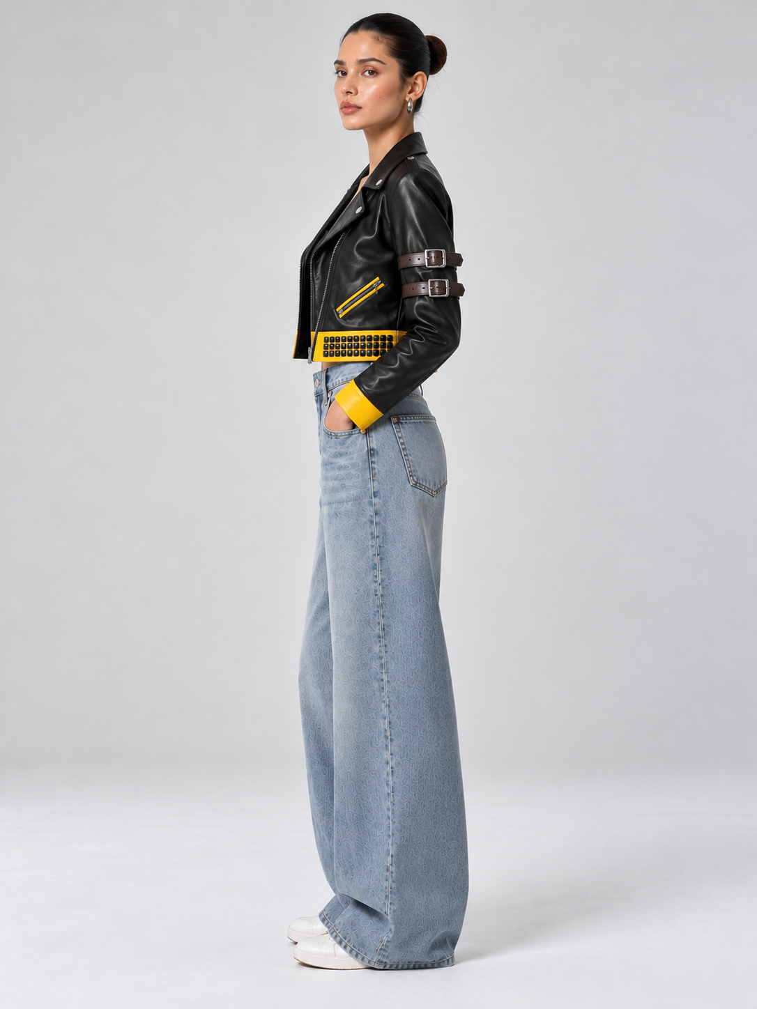 Crop Leather Jacket women