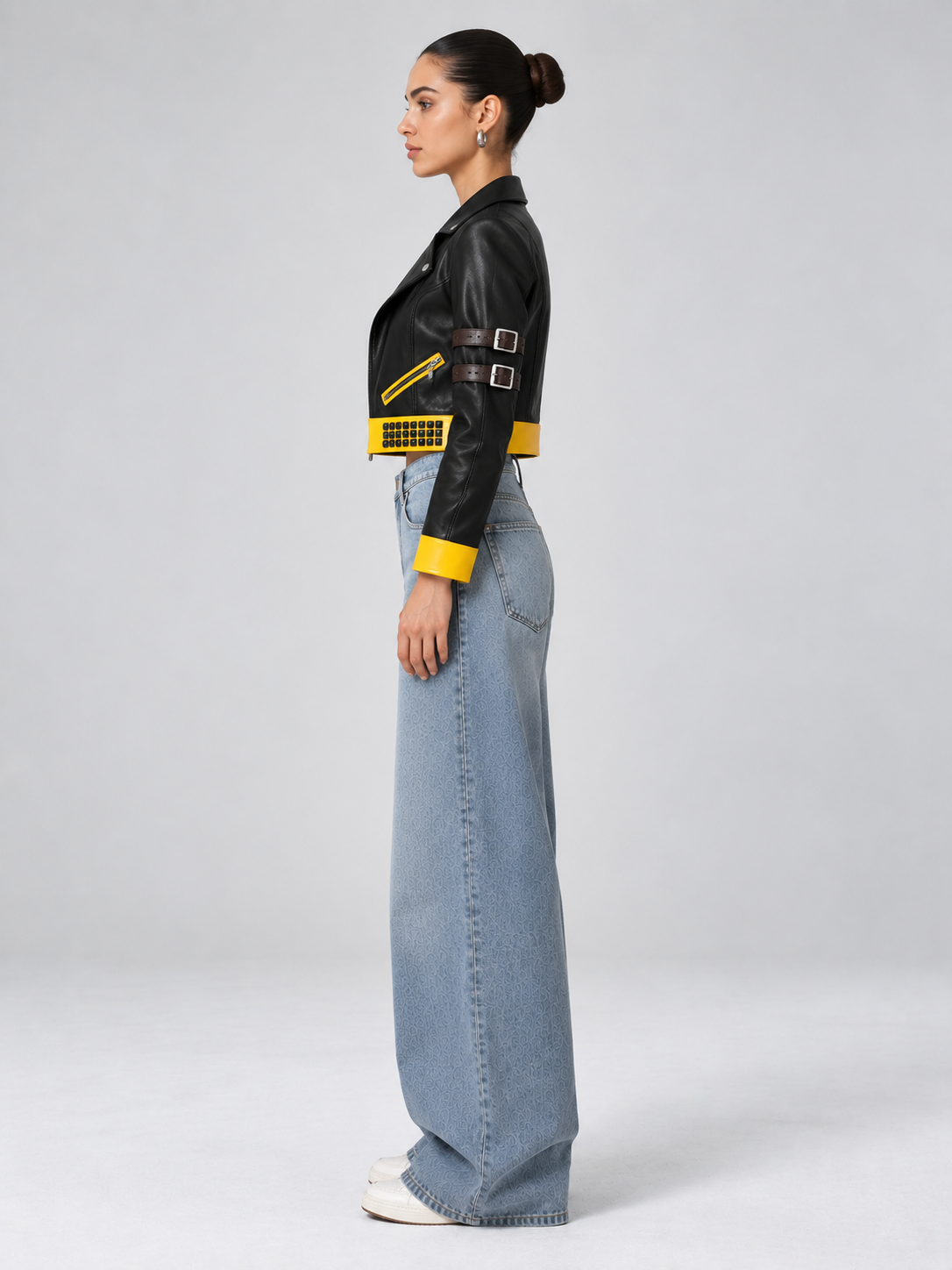 Crop Leather Jackets for women's