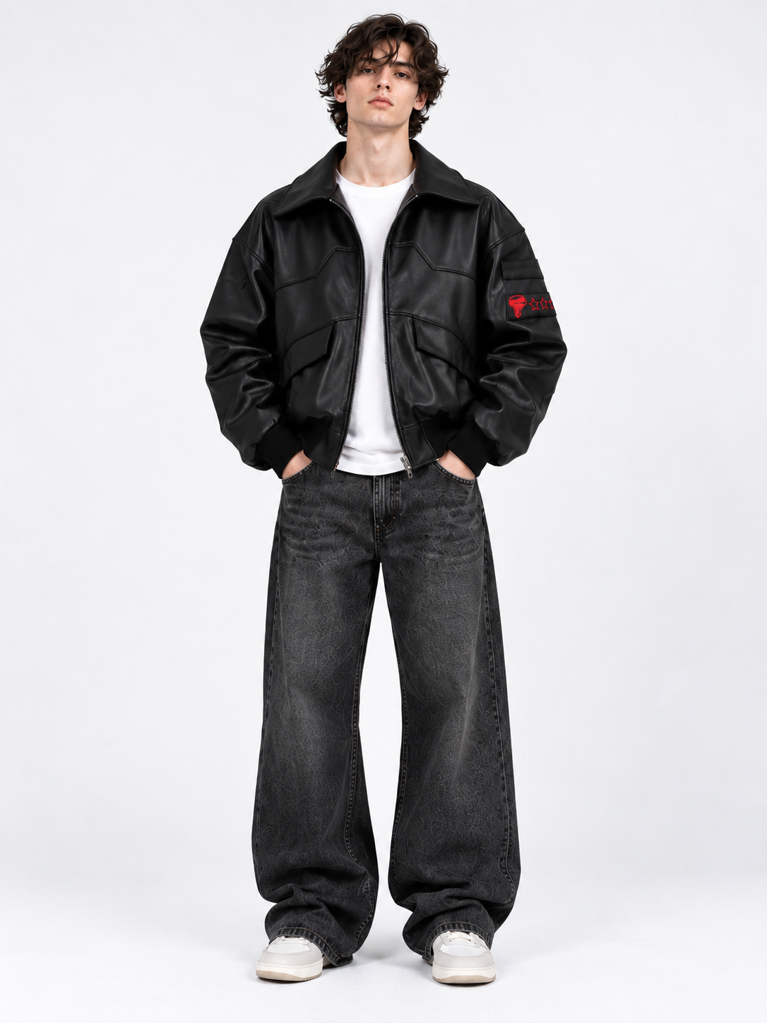Mens Samurai Spine Leather Jacket