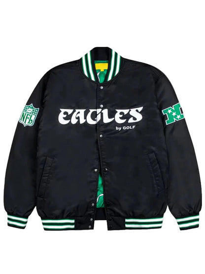 Philadelphia Eagles GOLF WANG Satin Bomber Jacket