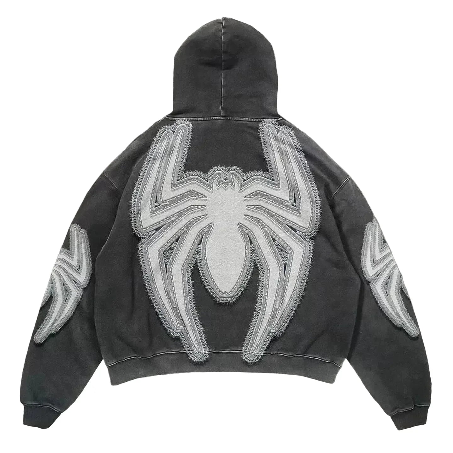 Pullover Vintage Spider Print Hoodie