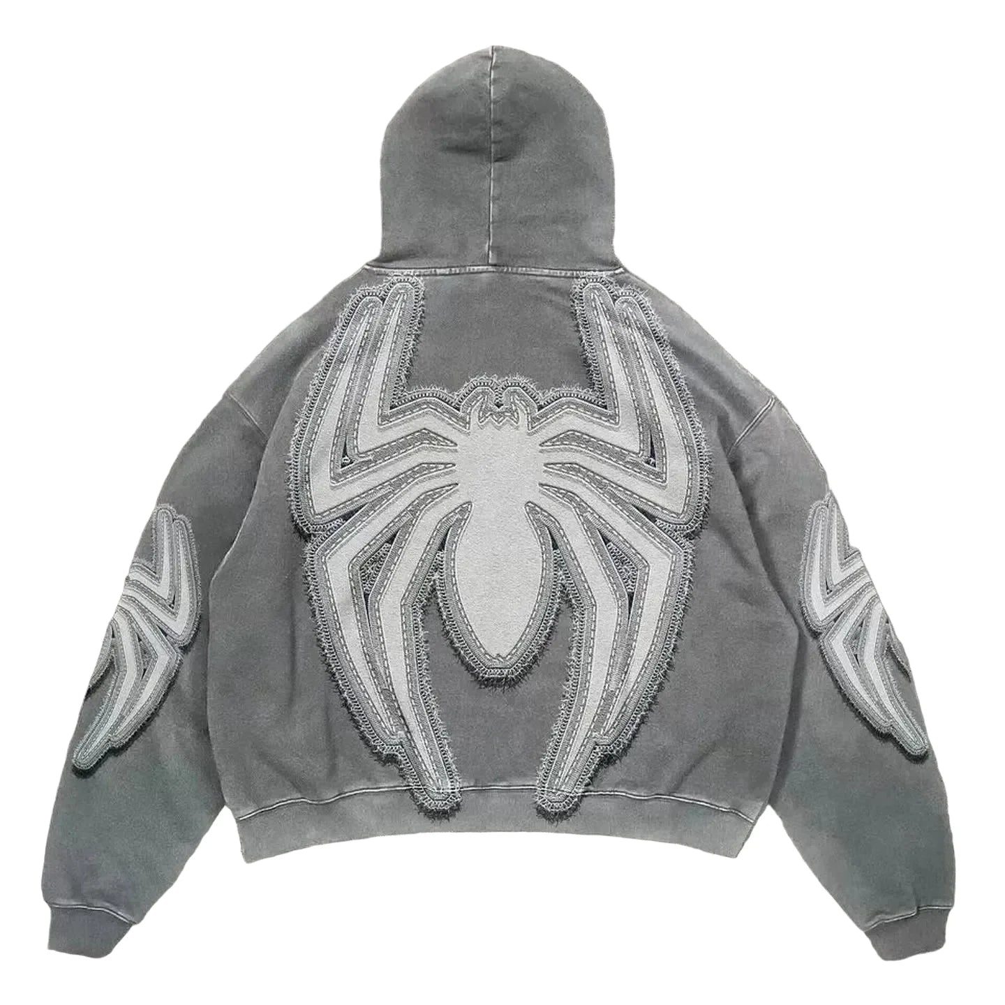 Streetwear Vintage Spider Print Hoodie