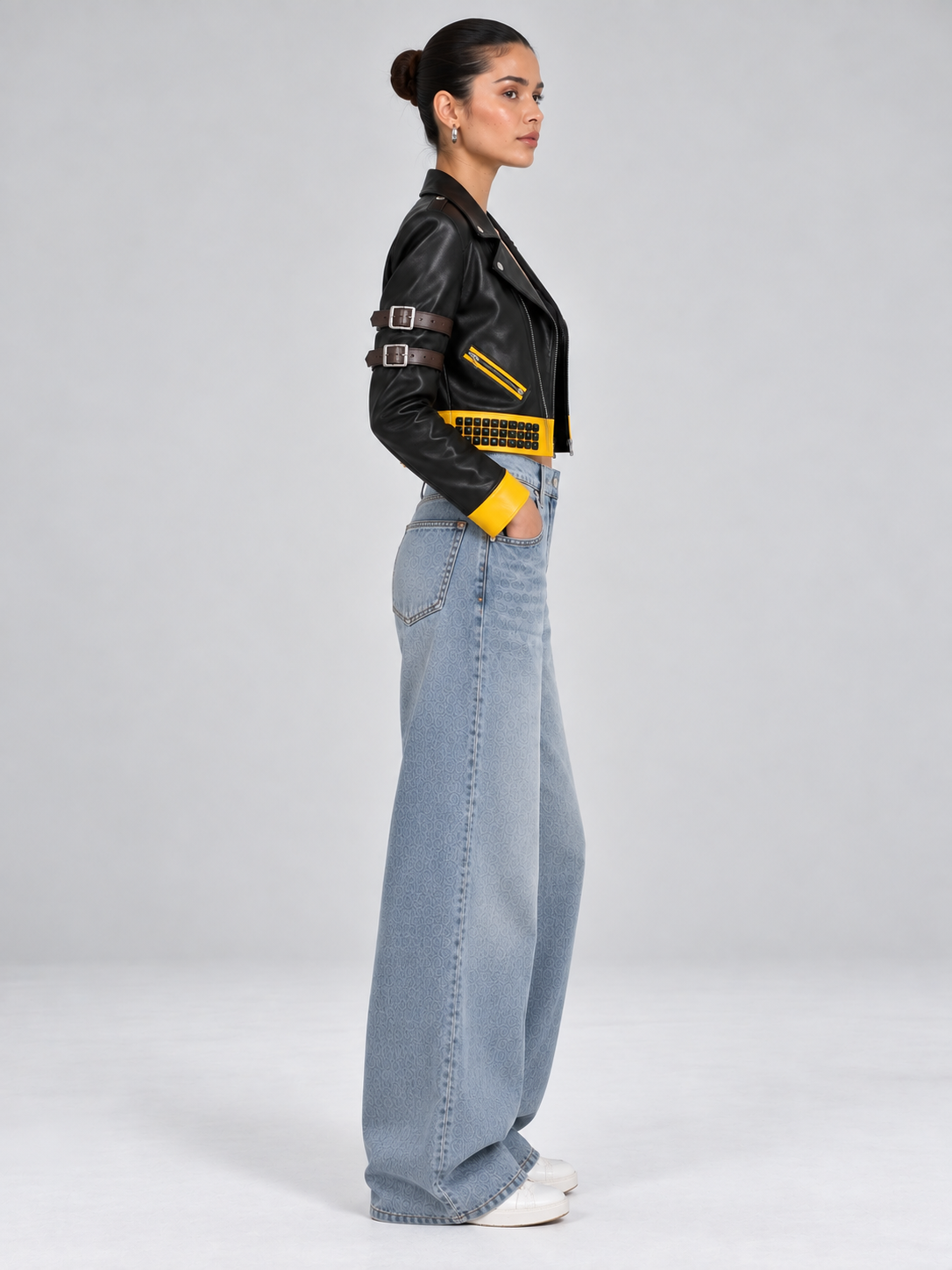 Women Crop Leather Jacket