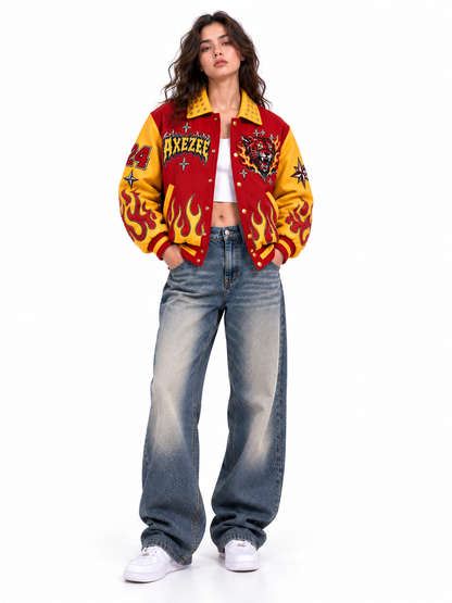 Women Wild Fire Varsity Jacket