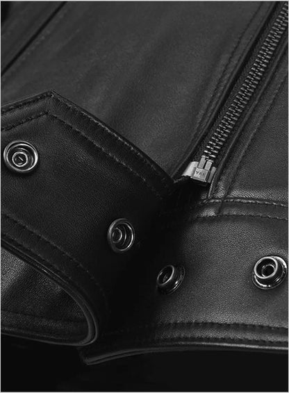 Women's Black Biker Leather Jacket