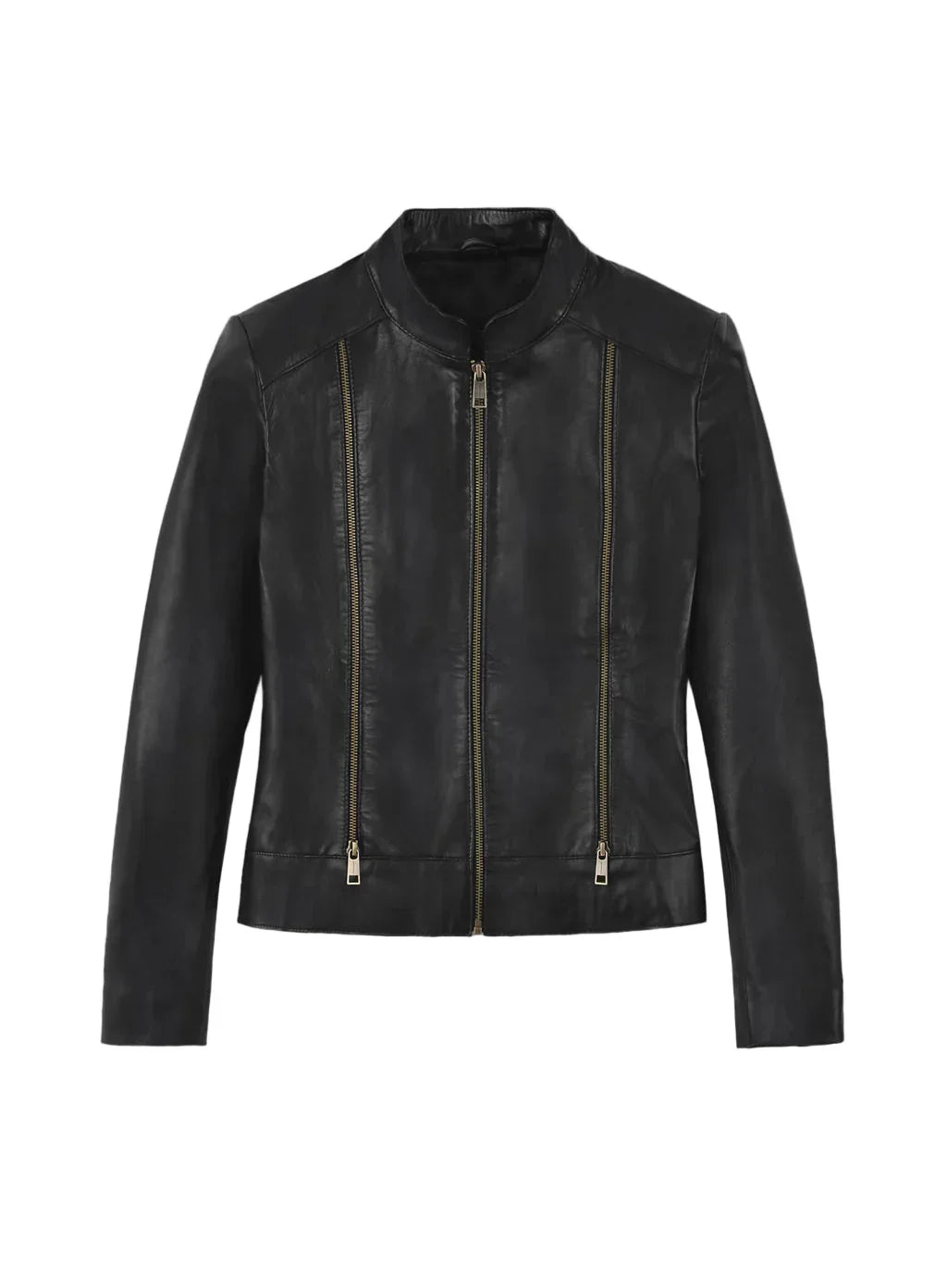 Women’s Black Slim Fit Biker Leather Jacket