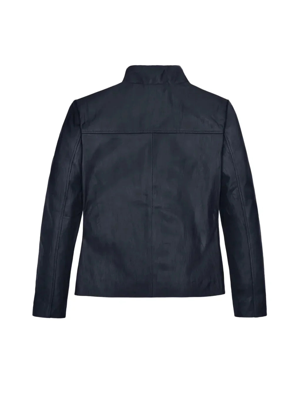 Women’s Black Stand Collar Leather Jacket