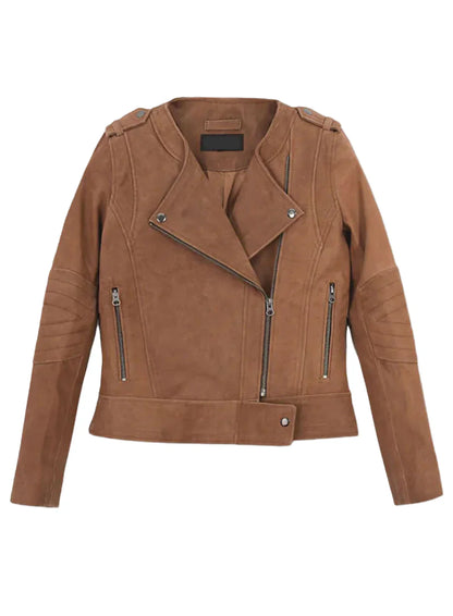 Women's Stylish Suede Biker Jacket