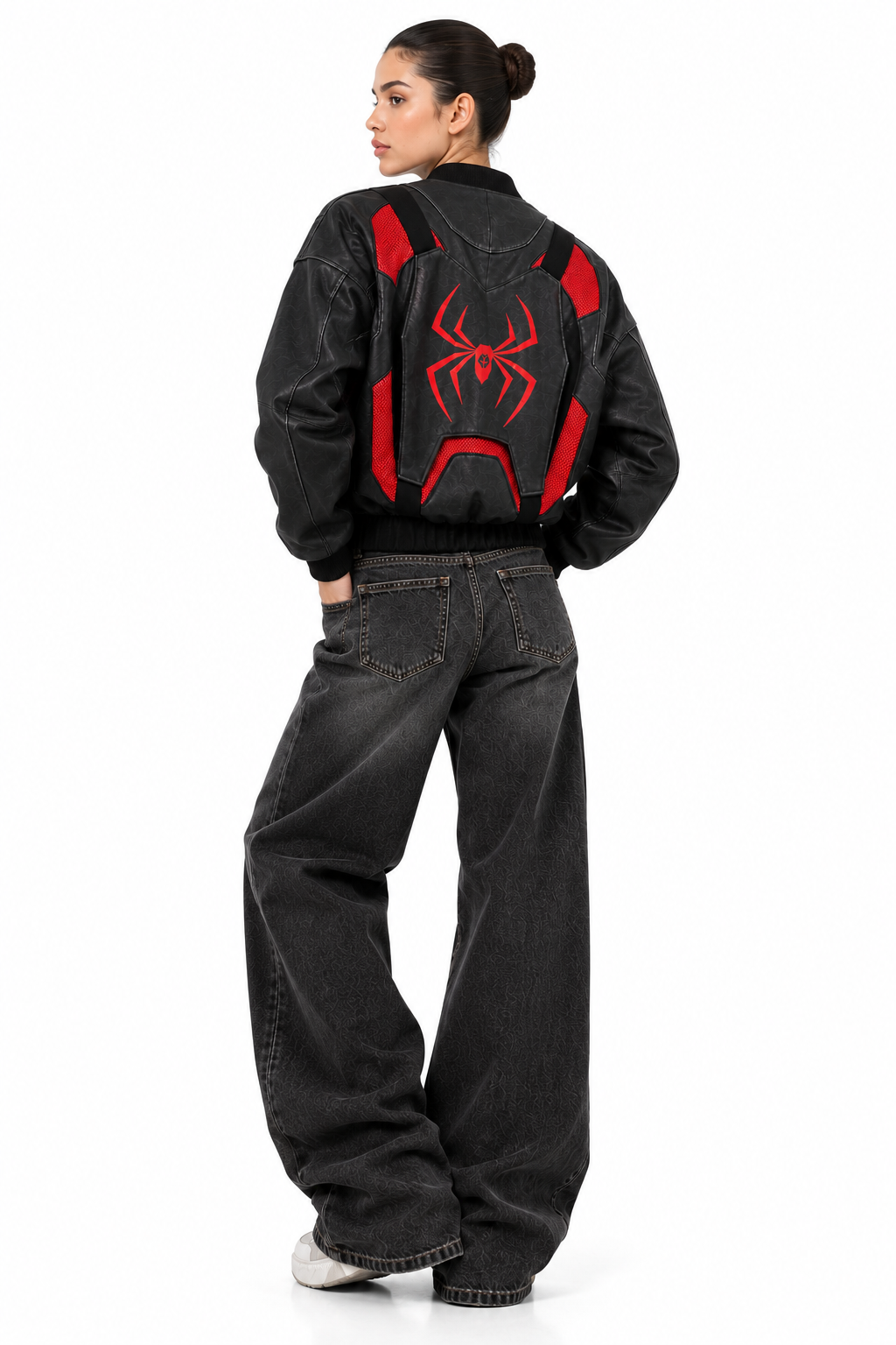 women spider bomber jacket